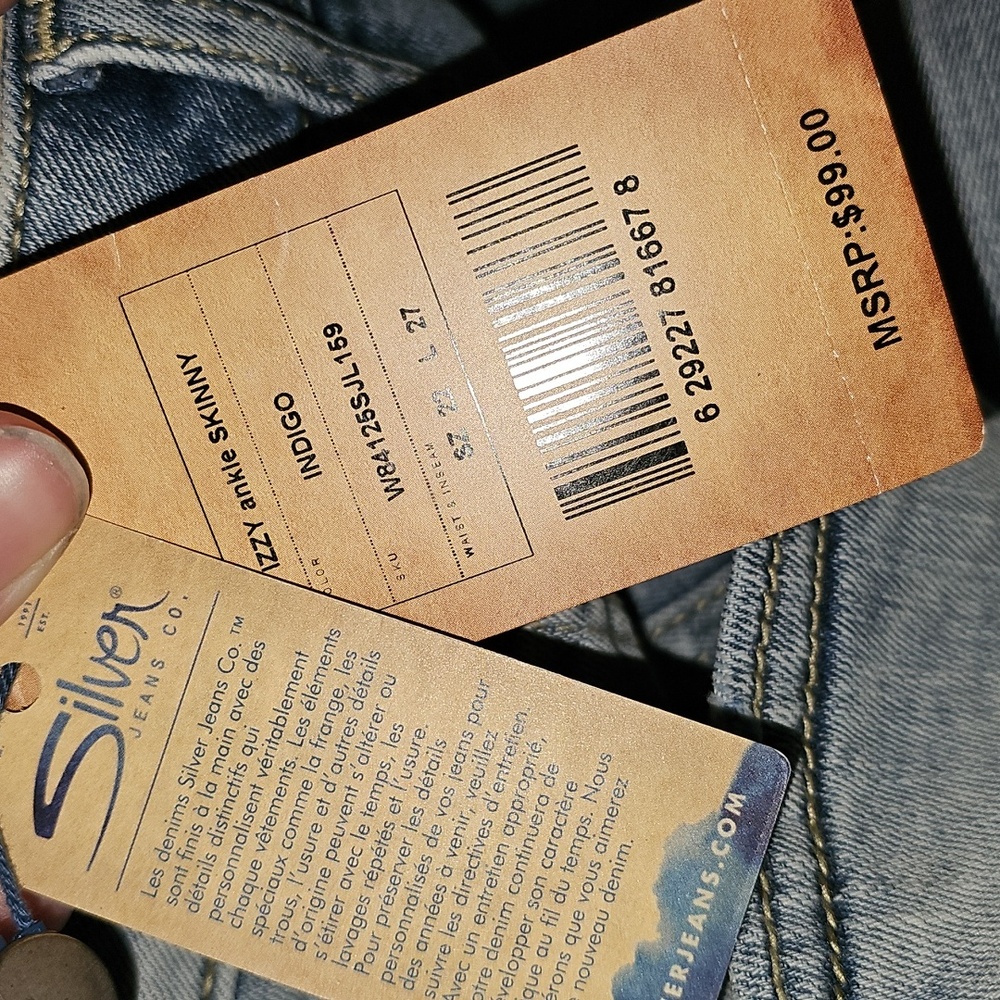 SILVER JEANS Womens NWTS sz 22/27 Ankle Skinny IZZY high rise jeans! Maurices - Picture 14 of 16
